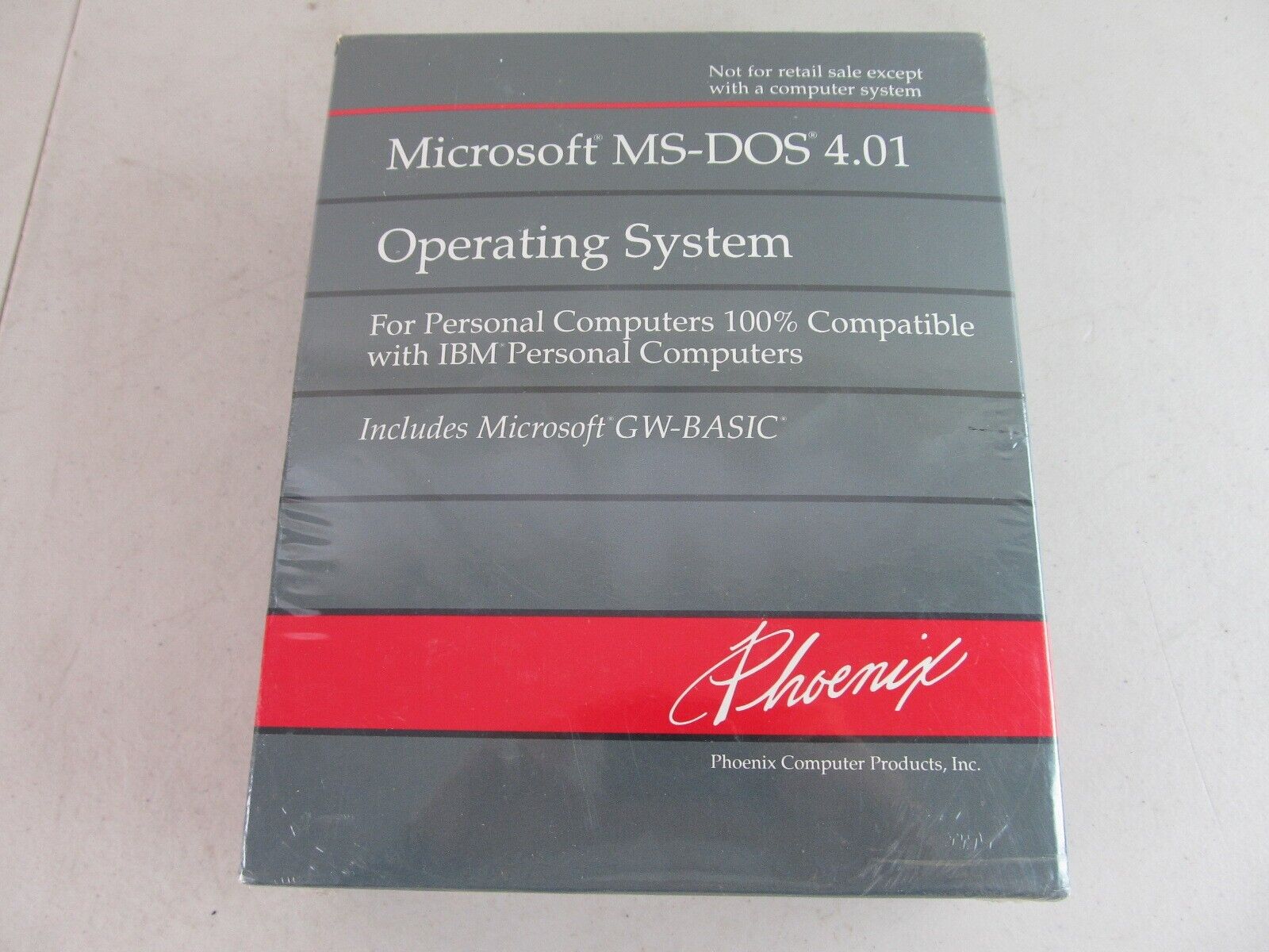 Microsoft MS-DOS 4.01 Software w/ GW-BASIC Phoenix New Sealed Vintage PC
