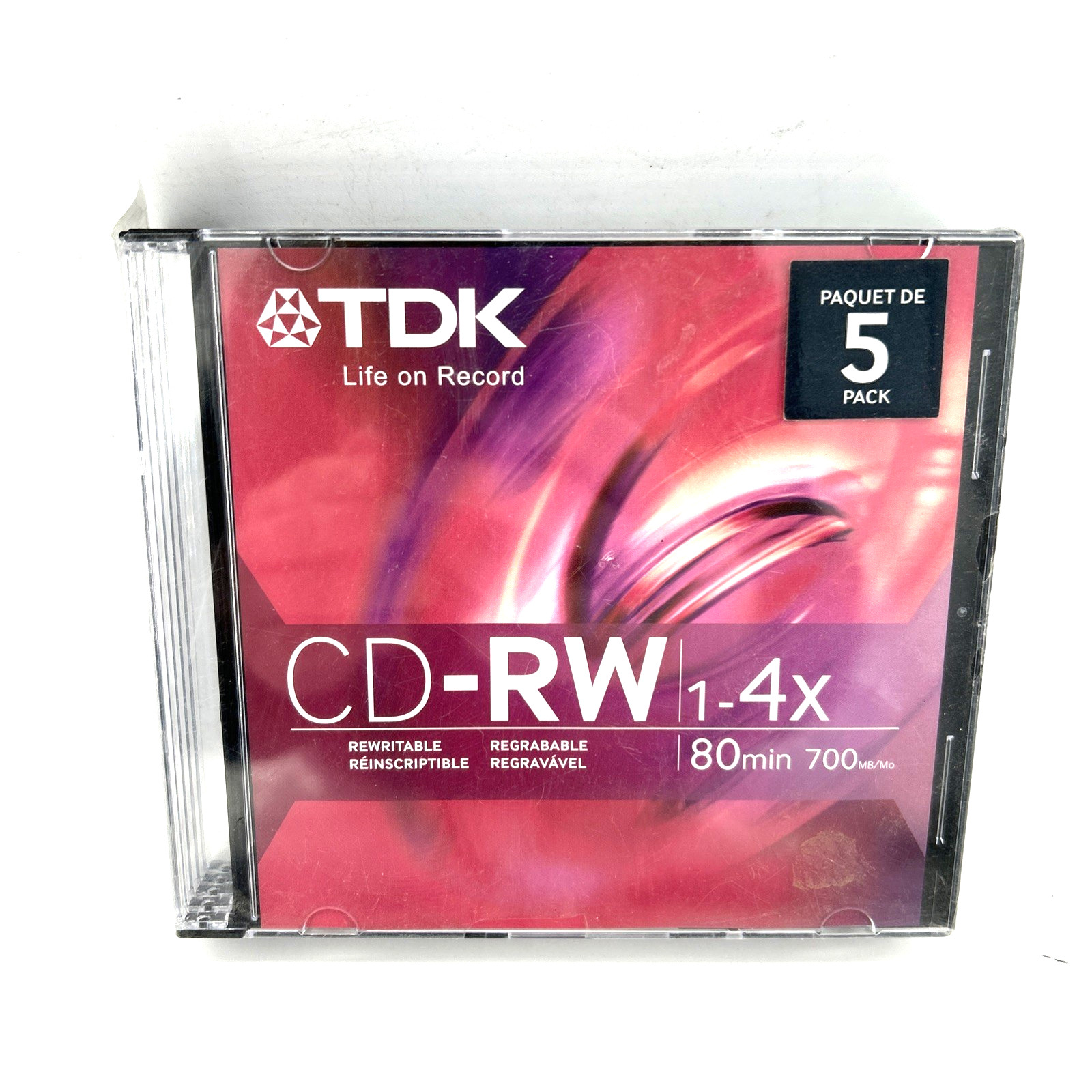 TDK CD-RW 700MB 80 min 10 pack Rewritable Data CD's 1x-4x Factory sealed