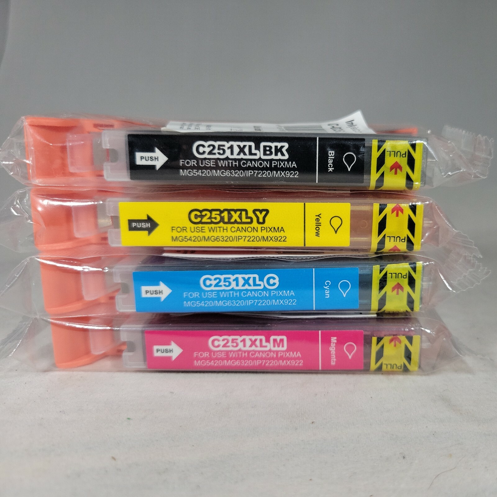 4 Inkjetcorner C-0251BK C-0251C C-0251M C-0251Y Ink Cartridge Expired 1/21