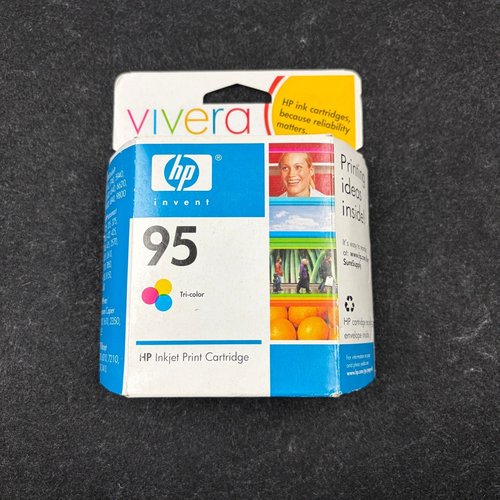HP 95 Tri-color Inkjet Print Cartridge C8766WN Vivera Ink New Sealed Oct 2007