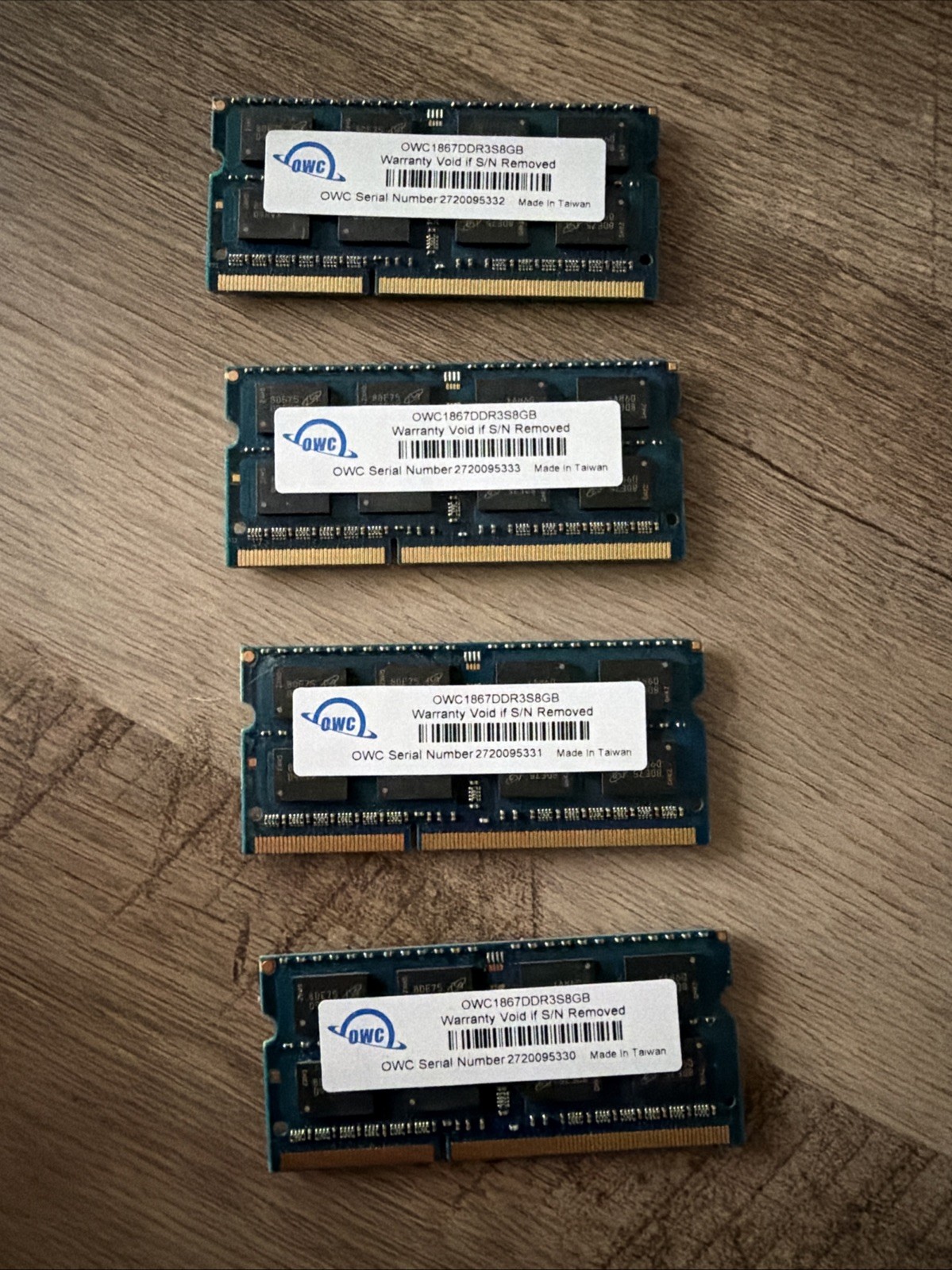 Four OWC 1867 DDR3 MHz SO-DIMM Memory Model:OWC1867DDR3S8GB For 32GB Total