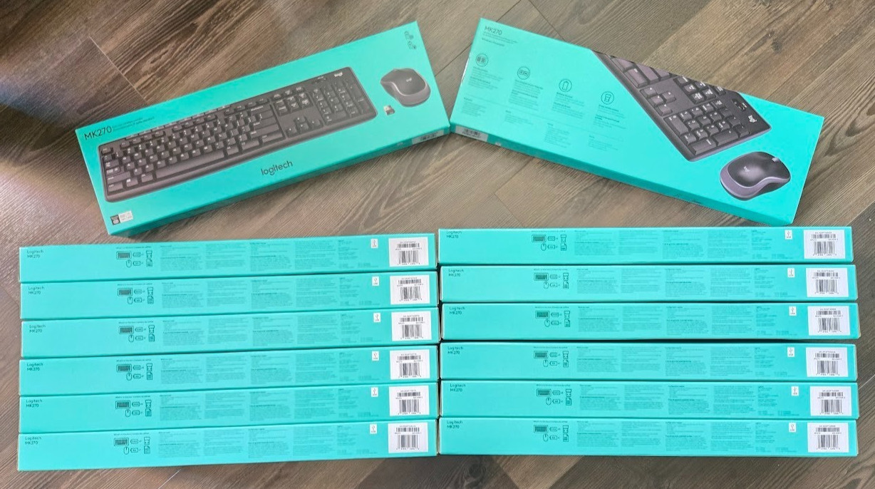 Lot of 14 - Logitech MK270 Keyboard & Mouse Combo #920-008813 Wireless