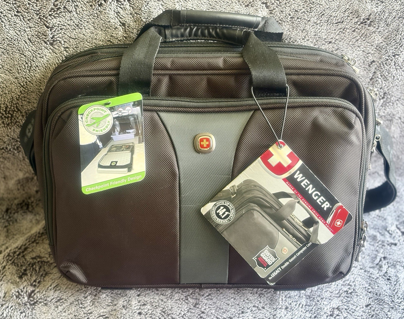 Wenger Legacy 16" Laptop Briefcase Triple Protect TSA Checkpoint Friendly Travel