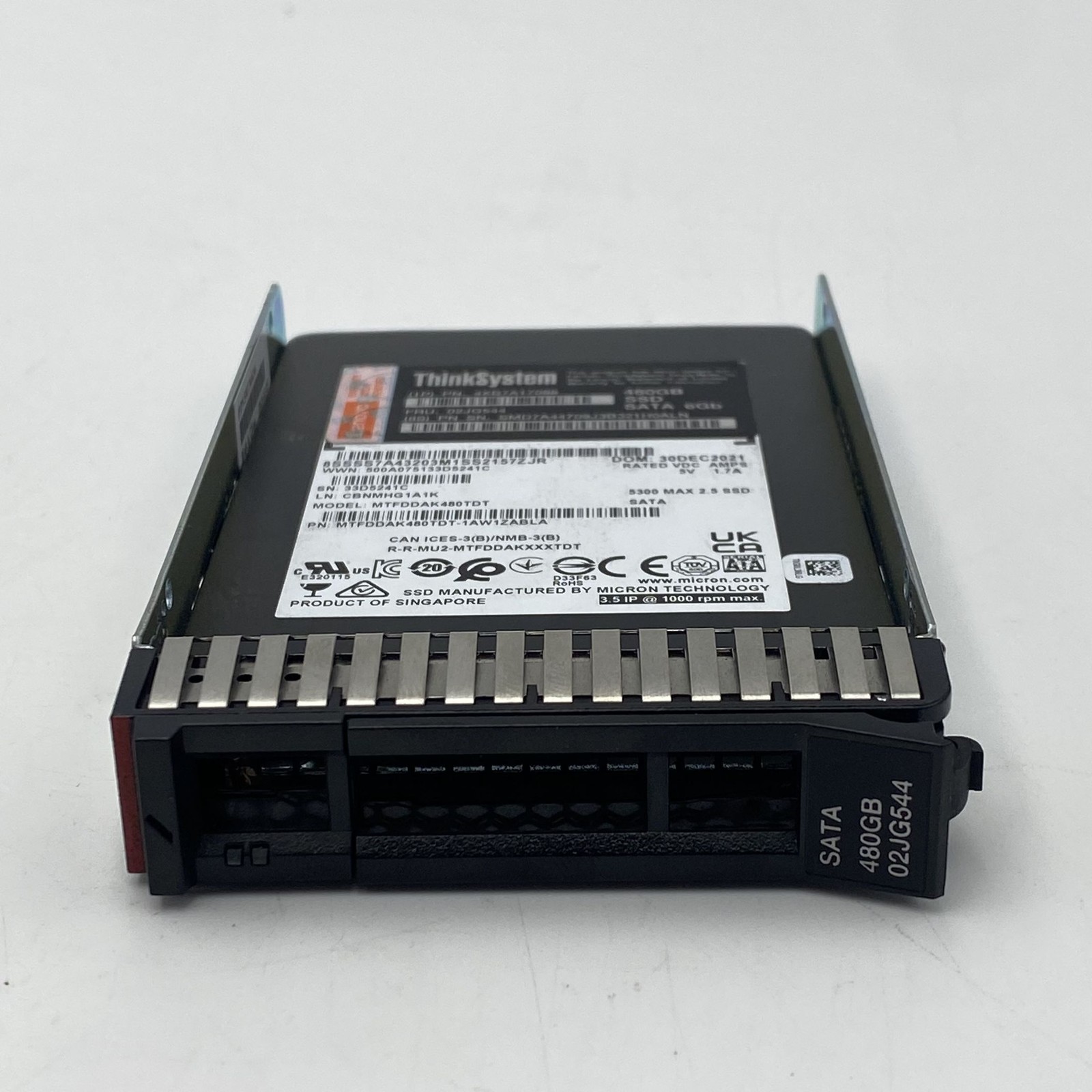 Lenovo ThinkSystem 2.5" 5300 480GB Mainstream SATA 6Gb SSD 4XB7A17088 02JG544