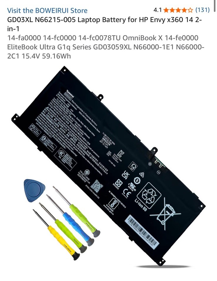 GD03XL N66215-005 Laptop Battery for HP Envy x360 14 2-in-1