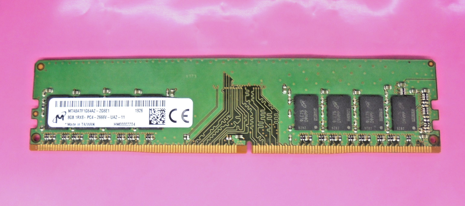 Micron 8GB 1RX8 PC4-2666V-UA2-11-MTA8ATF1G64AZ-2G6E1-DESKTOP MEMORY
