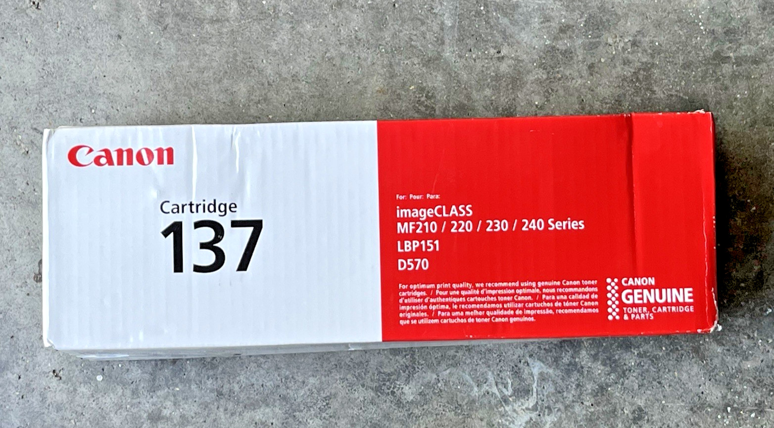 NEW SEALED Canon Genuine Black Toner 137 for select imageCLASS series + FREE S/H