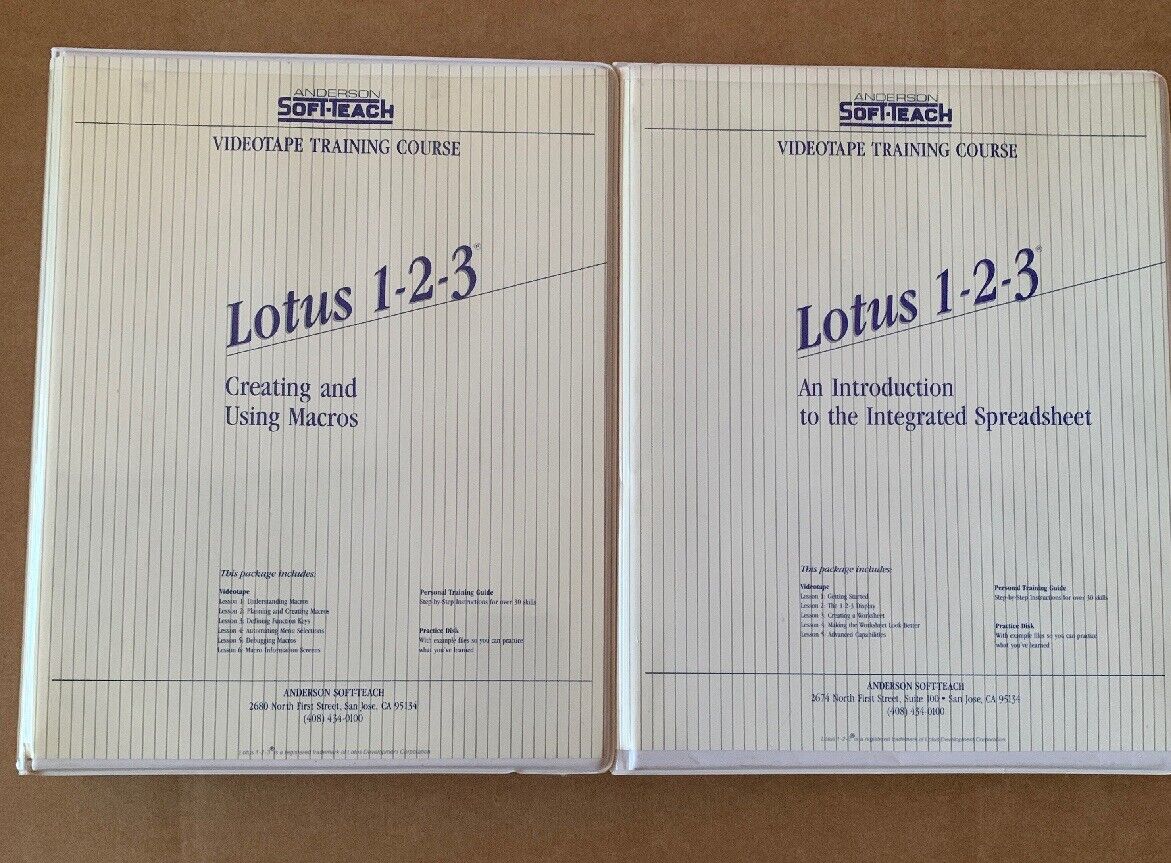 Lotus 1-2-3 Video Training Course W/disks