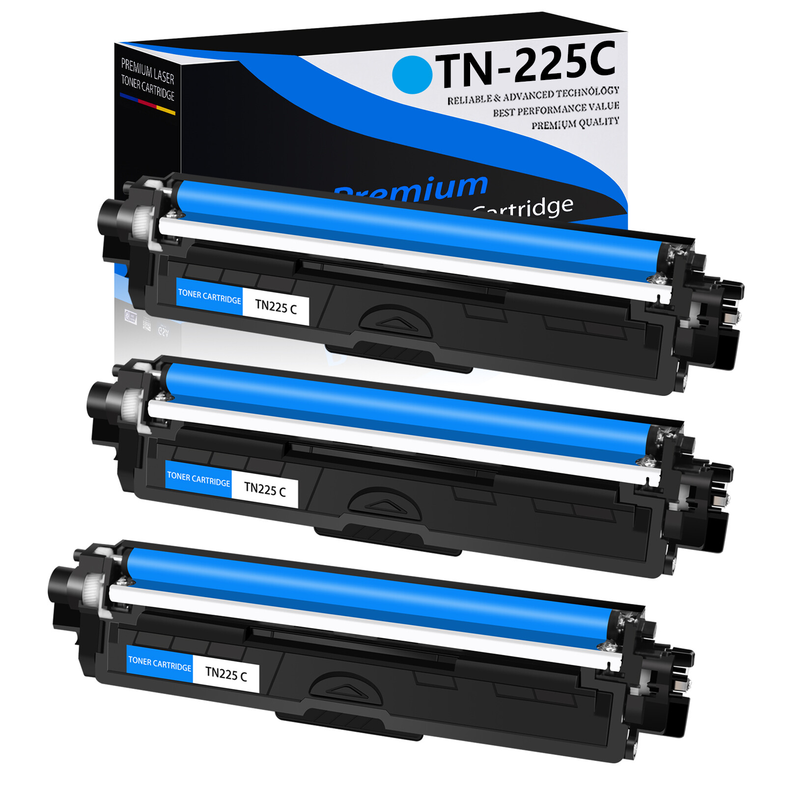 3PK TN225 Cyan Toner Cartridge For Brother MFC-9130CW 9330CDW 9340CDW Printer