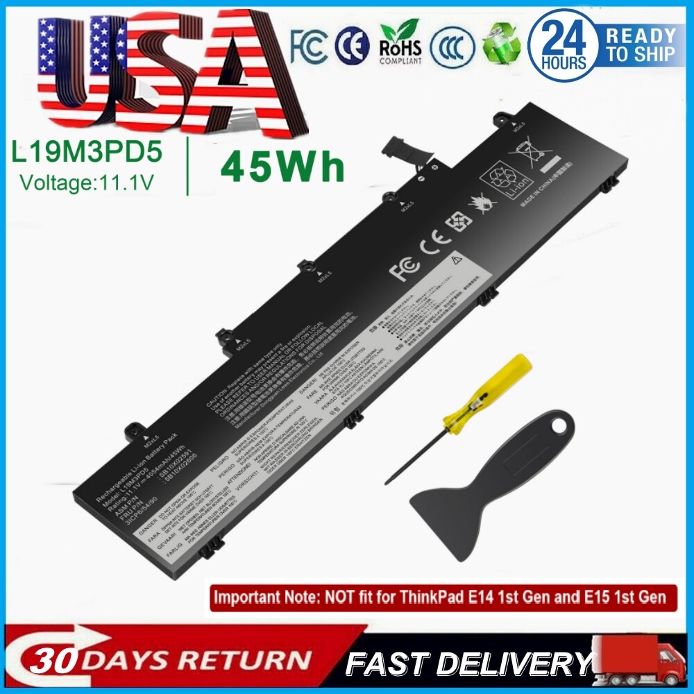 L19M3PD5 L19C3PD5 Battery For Lenovo ThinkPad E14 E15 Gen 2 3 4 2020 2021 2022