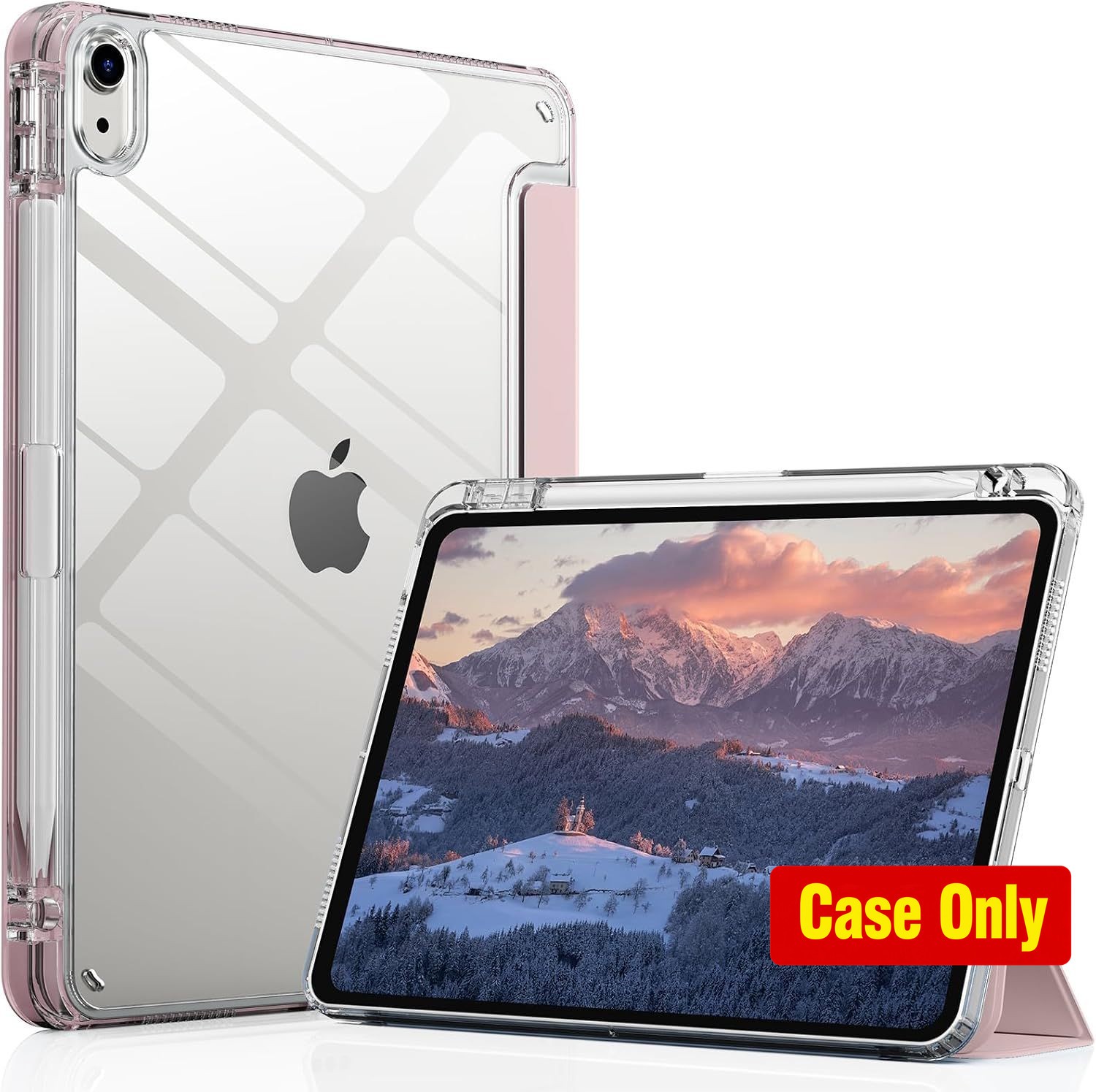Tablet Case for iPad Air 11 Inch 2024, Crystal Clear, Lightweight, Pink