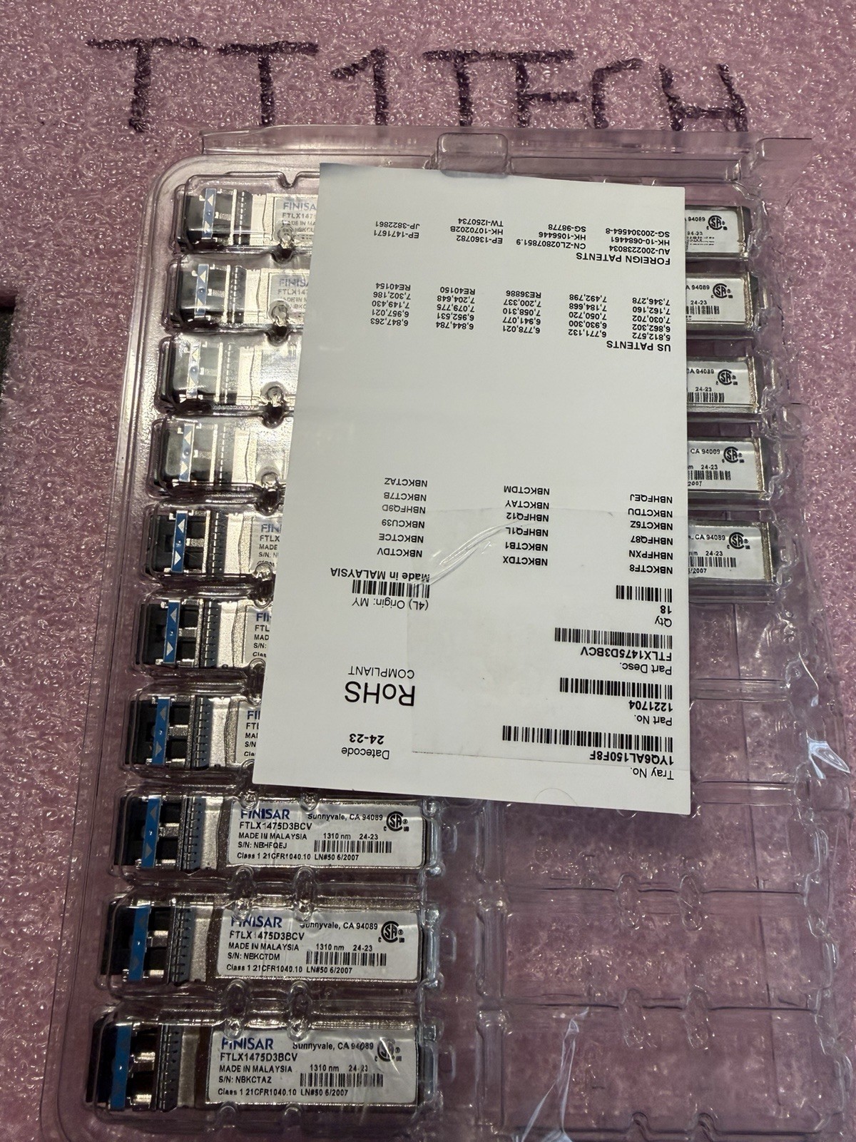 1 New Finisar FTLX1475D3BCV 10gbase-lr/lw 1g/10g SFP+ LC 10km 1310nm SMF module