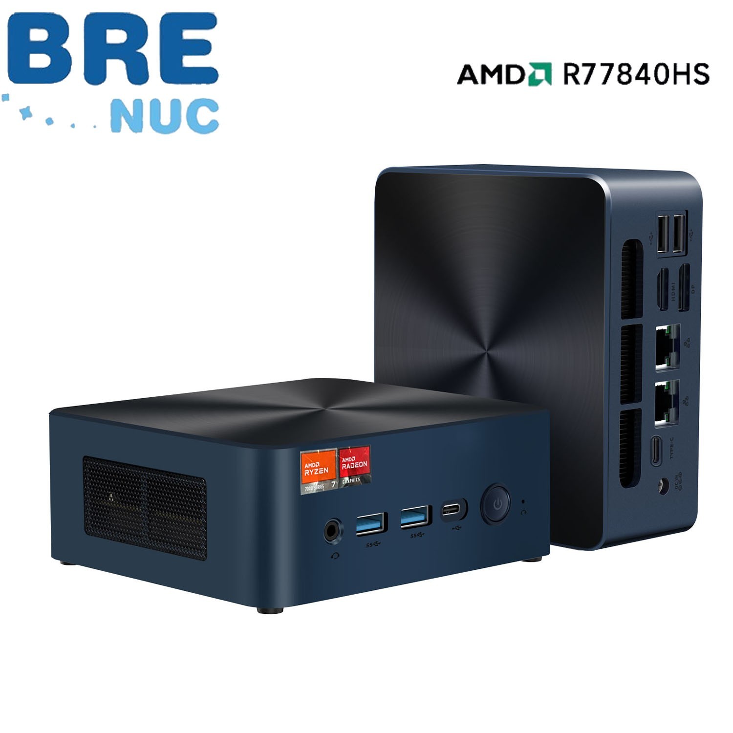 BRENUC N7P Mini Desktop PC AMD Ryzen 7 7840HS 8GB DDR5 512GB NVMe SSD Win11 Pro