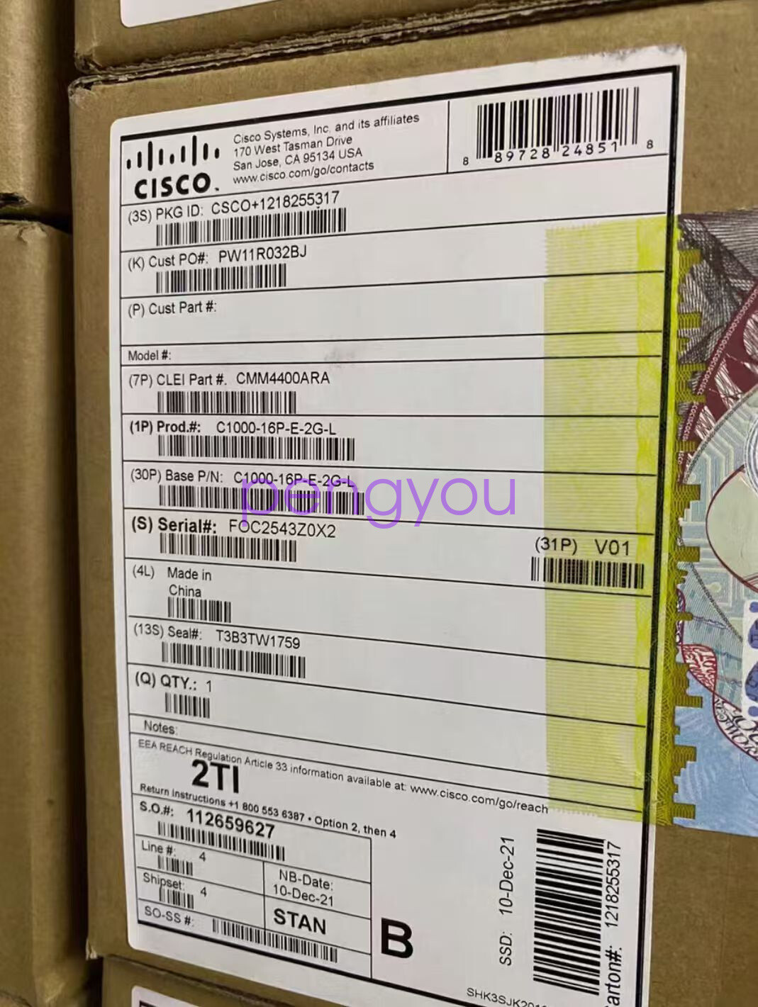 1PCS C1000-16P-E-2G-L switch Brand new Fedex or DHL