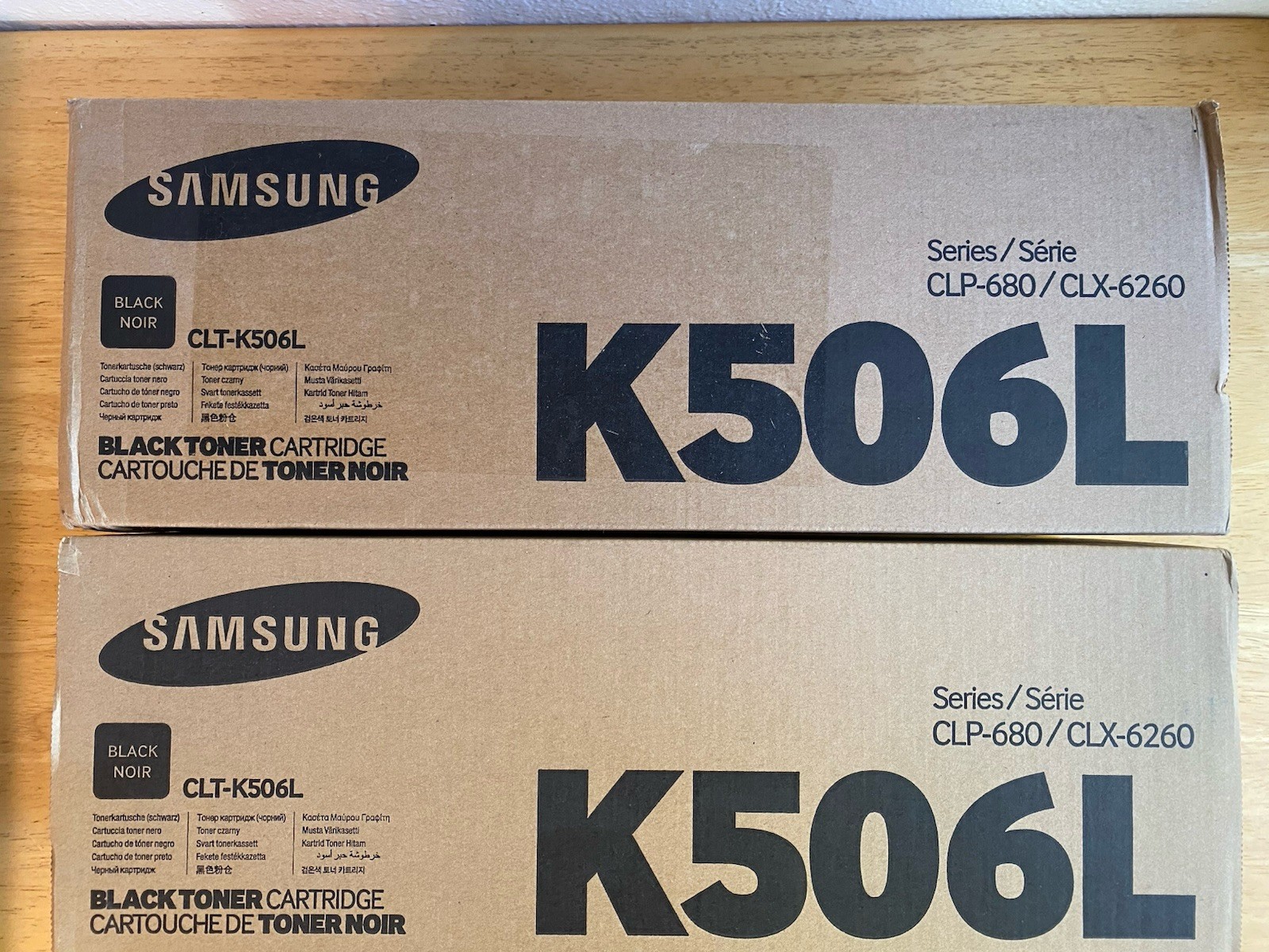 Samsung Clt-k506L High-Yield Black Toner Cartridges (2) New Sealed Boxes