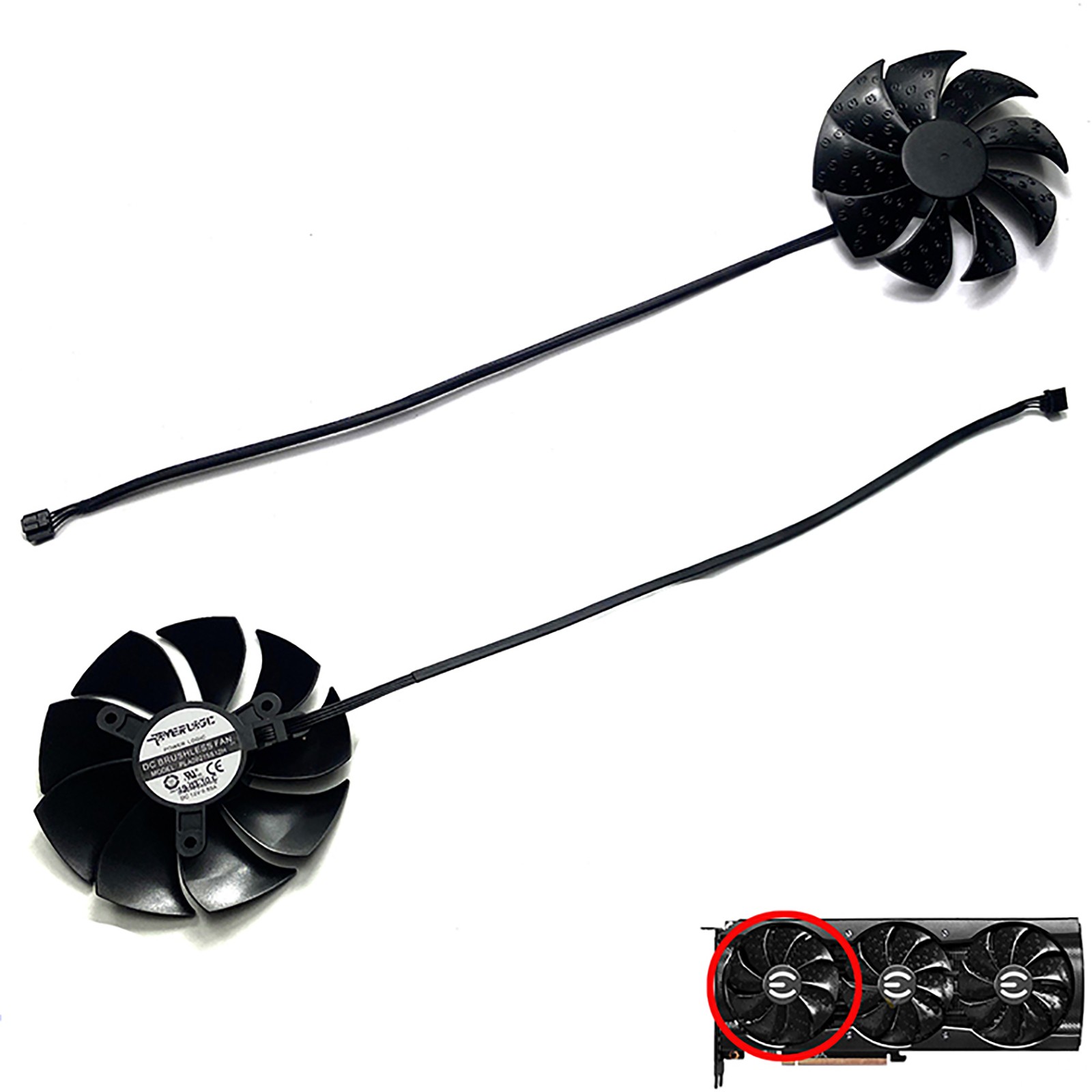PLA09215S12H Graphics Card Cooling Fan For EVGA RTX3070 3070ti 3080 3080TI XC3 =