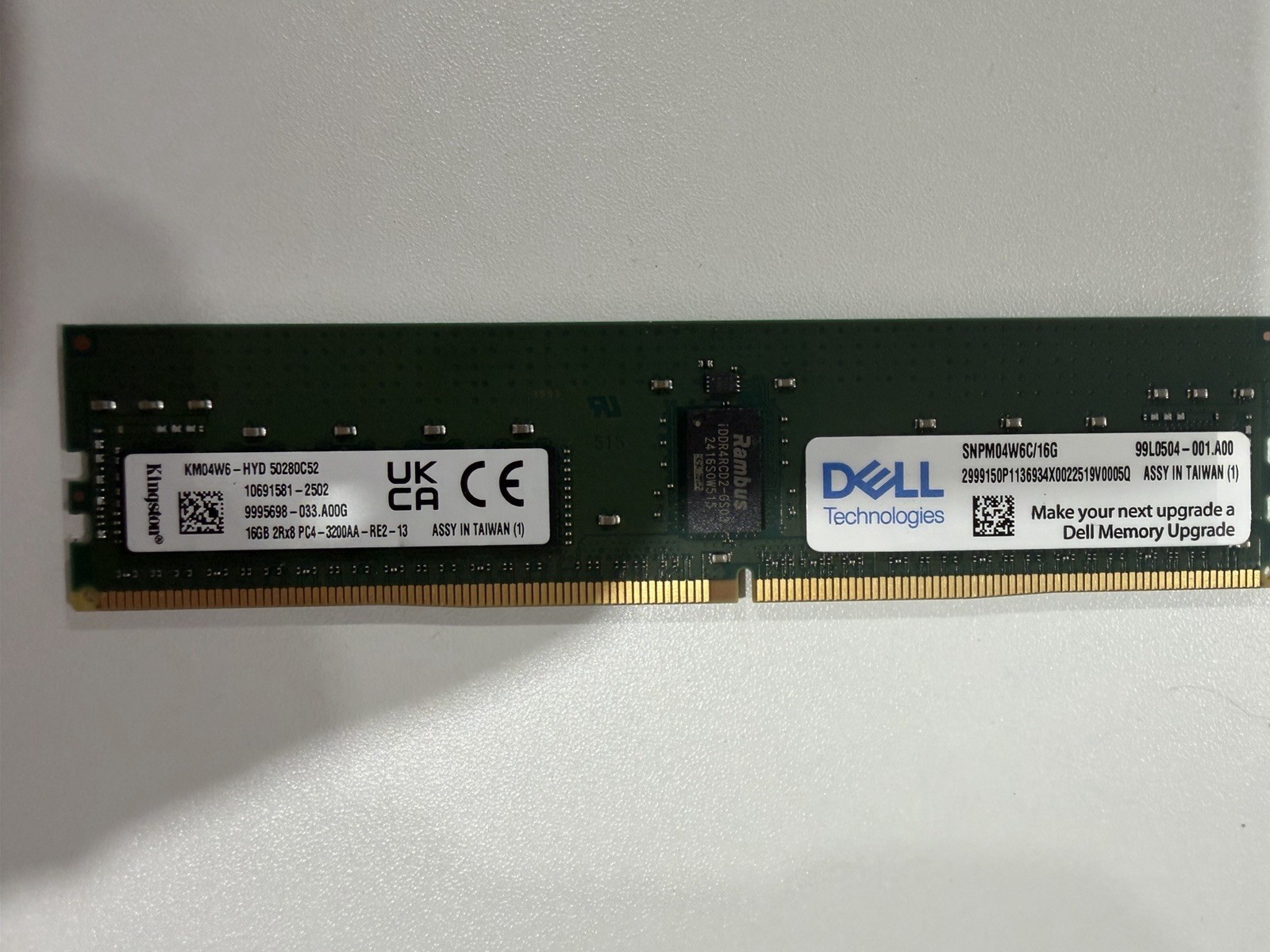 U84158 Kingston 16GB DDR4 3200 ECC UDIMM RAM  9965745026A00G  PC425600 K G2U
