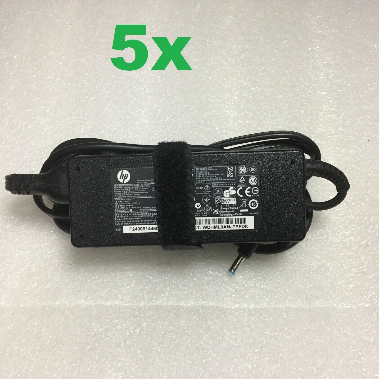 Lot of 5 Genuine HP 90W 19.5V 4.62A AC Adapter Charger  Envy Chromebook BLUE TIP