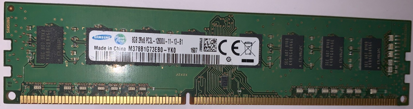 Samsung 8 GB RAM Memory 2Rx8 PC3L 12800U 11 13 B1 Excellent Condition PC Dell