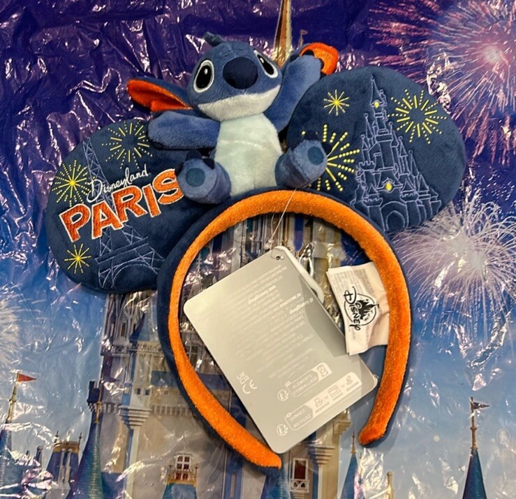 2024 Disney Parks - Disneyland Paris Stitch Plush Ear Headband NWT