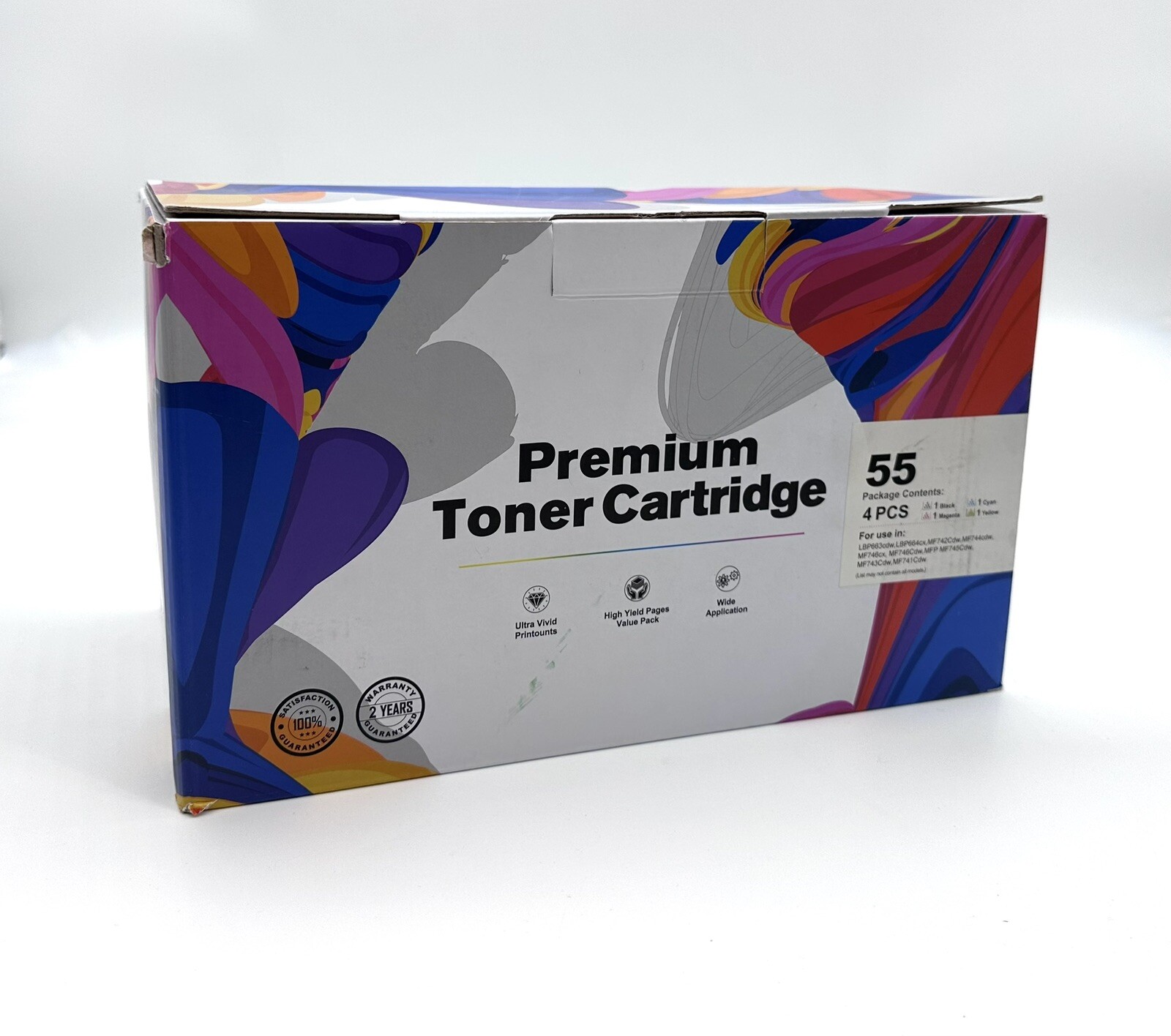 Hallolux Premium Toner Cartridge 55 4 Pcs Black Cyan Magenta Yellow LBP663CDW