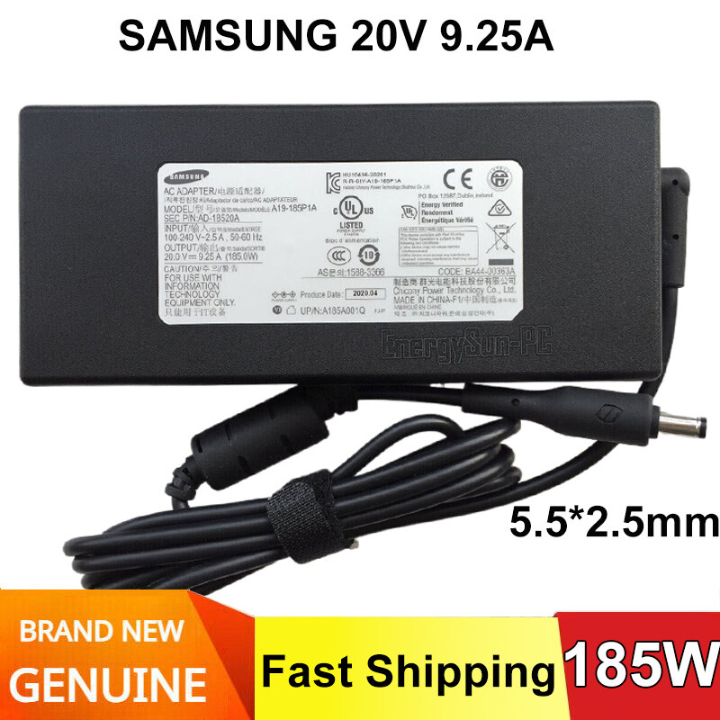 OEM Original Samsung Odyssey NT850XCJ-Y78A A19-185P1A 20V 9.25A AC Adapter&Cord