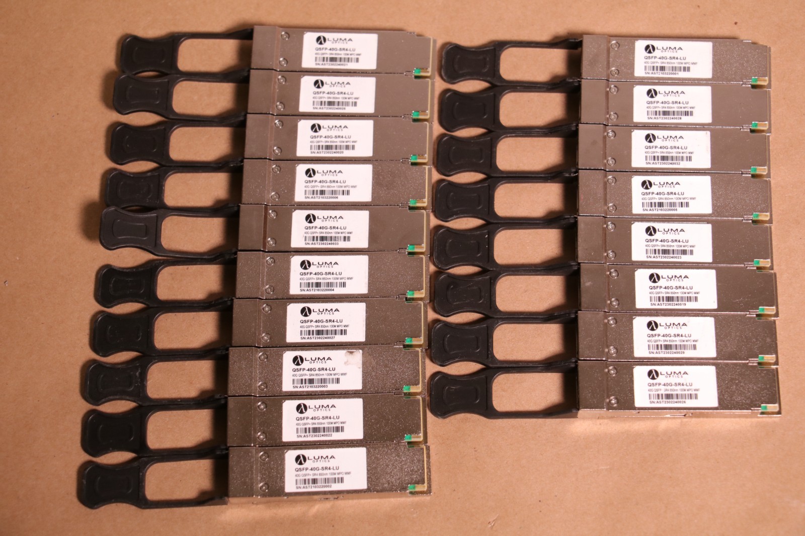 18x lot QSFP-40G-SR4-LU 40G QSFP+ 850nm 100m MPO MMF Optical Transceiver Module