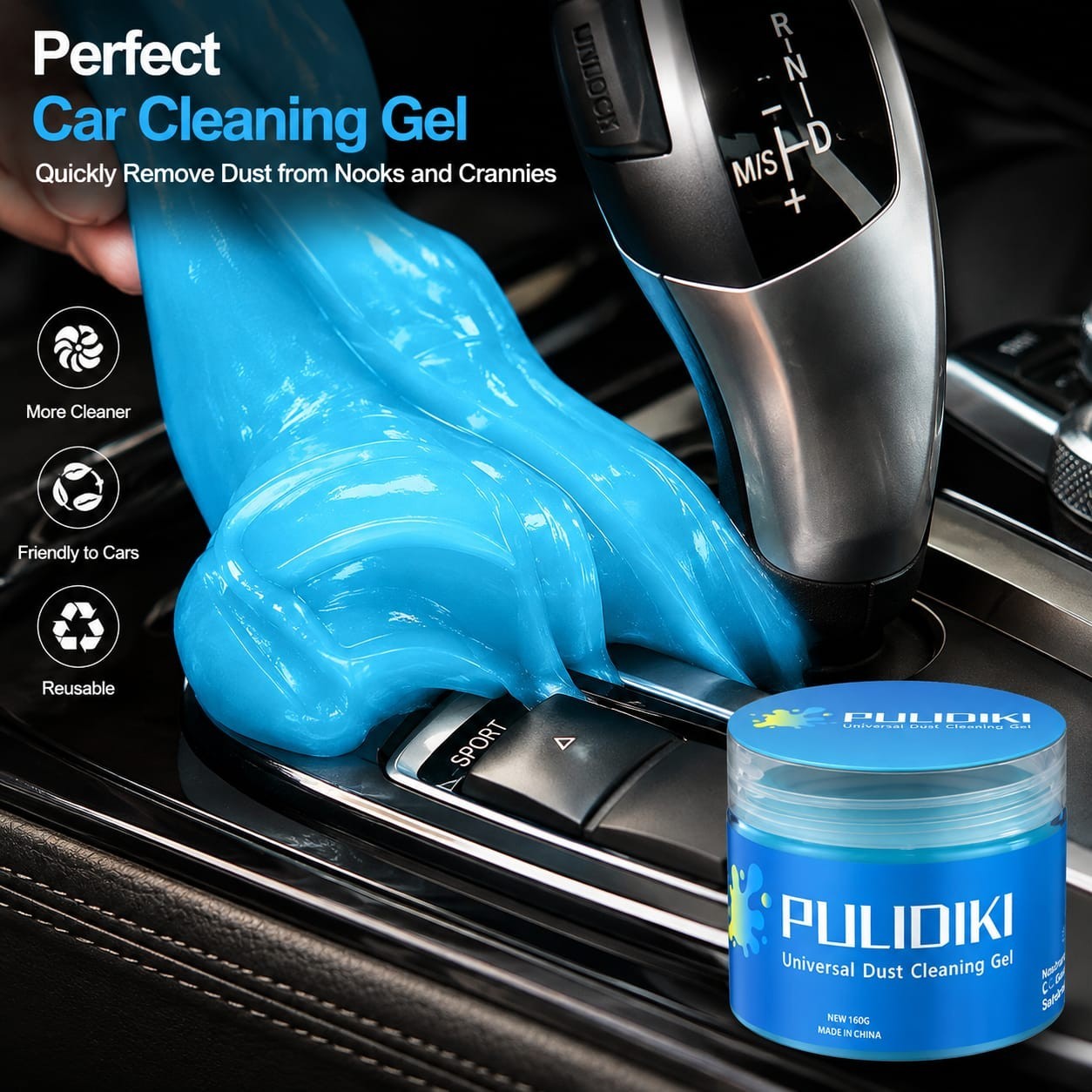 PULIDIKI Car Cleaning Gel Universal Interior Detailing Putty Keyboard Cleaner