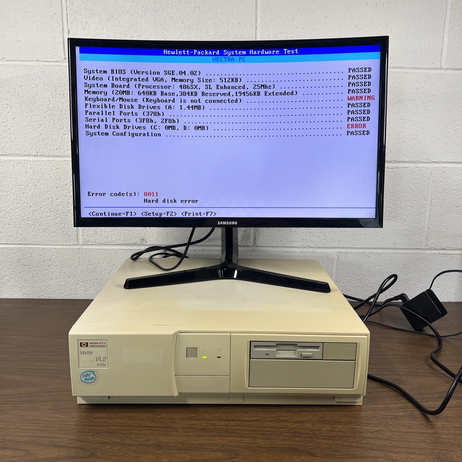 Vintage HP Vectra VL2 4/25e Computer Hewlett Packard ⚠️ No HDD