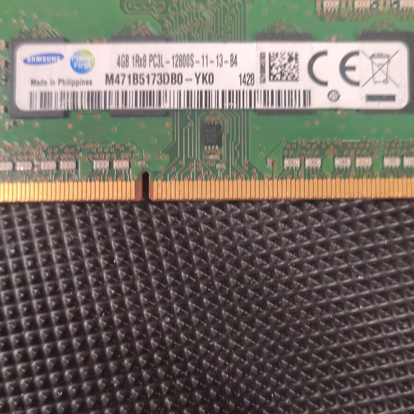 Samsung 4GB 1Rx8 PC3L-12800S DDR3L Low Voltage Laptop Memory M471B5173CB0-YK0