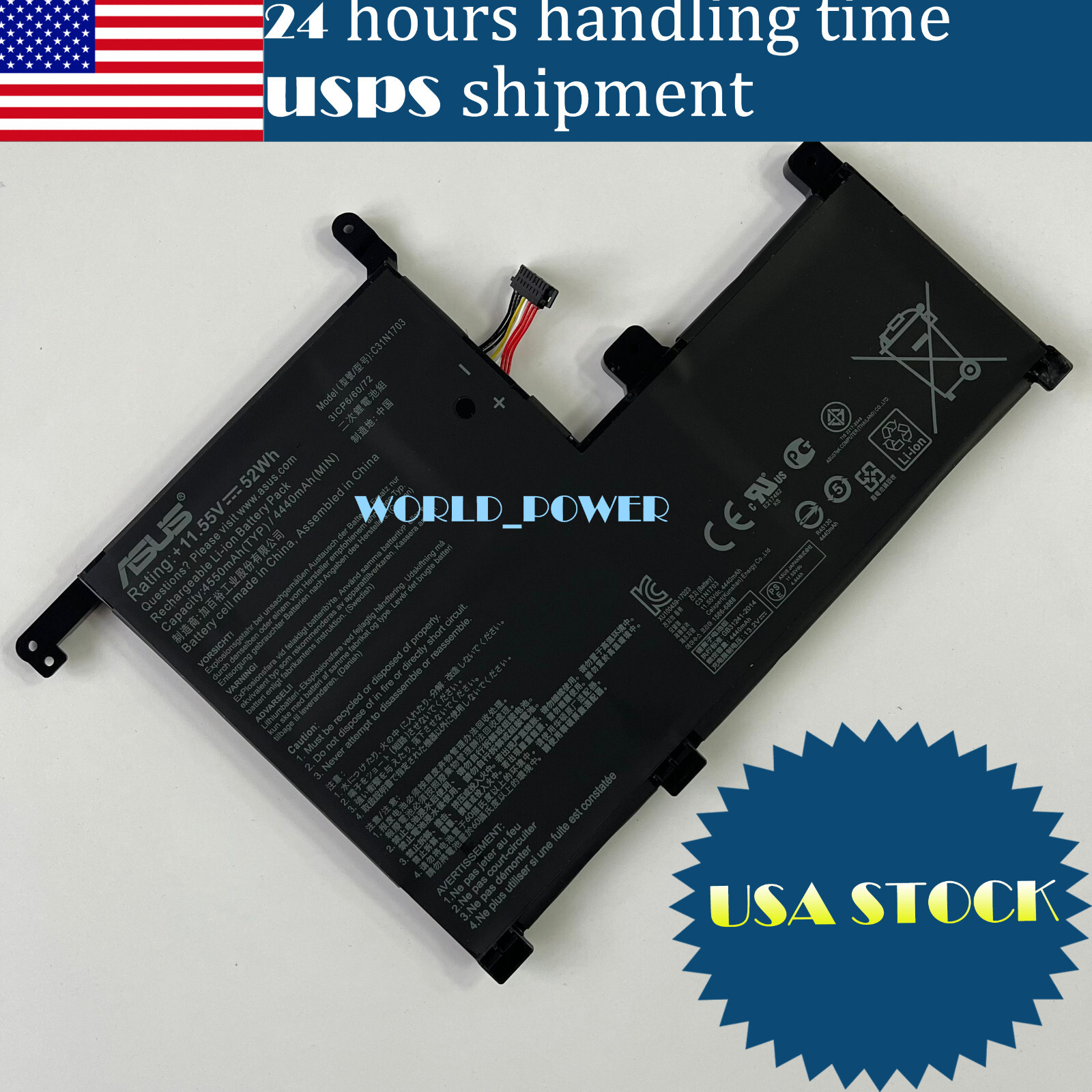 New Genuine C31N1703 For ASUS Q505UA Q525UA UX561UA UX561UN UX561UA-BO009R