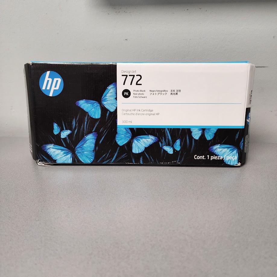 HP CN633A 772 300-ml Photo Black DesignJet Ink Cartridge, Exp Jul/2027