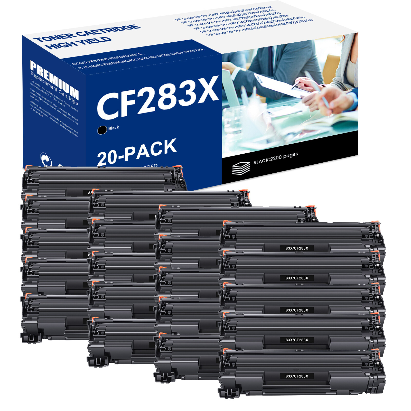 1-20PK CF283X Toner Cartridge For HP 83X LaserJet Pro M201n M201dw M202dw LOT