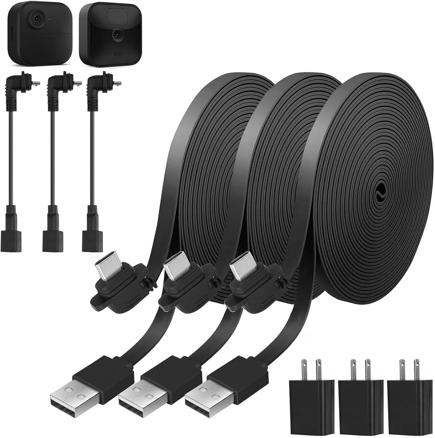 3Pack 30Ft/9.1M Power Cable and Adapter Compatible with Blink Outdoor 4 (4Th Gen