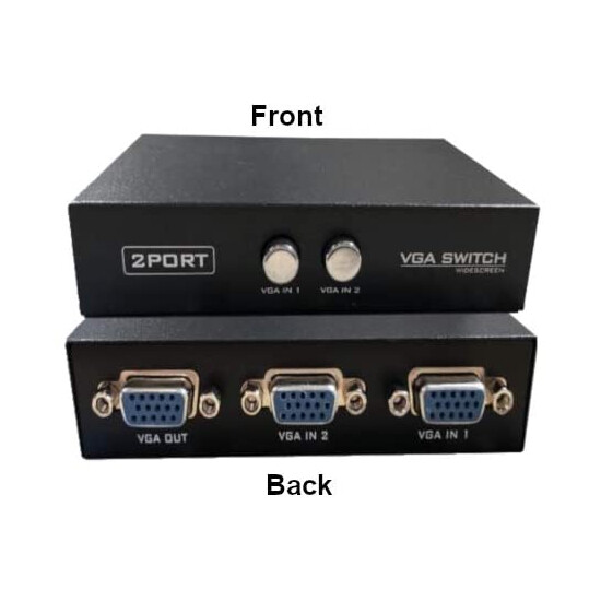 Kentek 2-Way VGA HD15 Data Transfer Switch Box Button Female PC Display Monitor