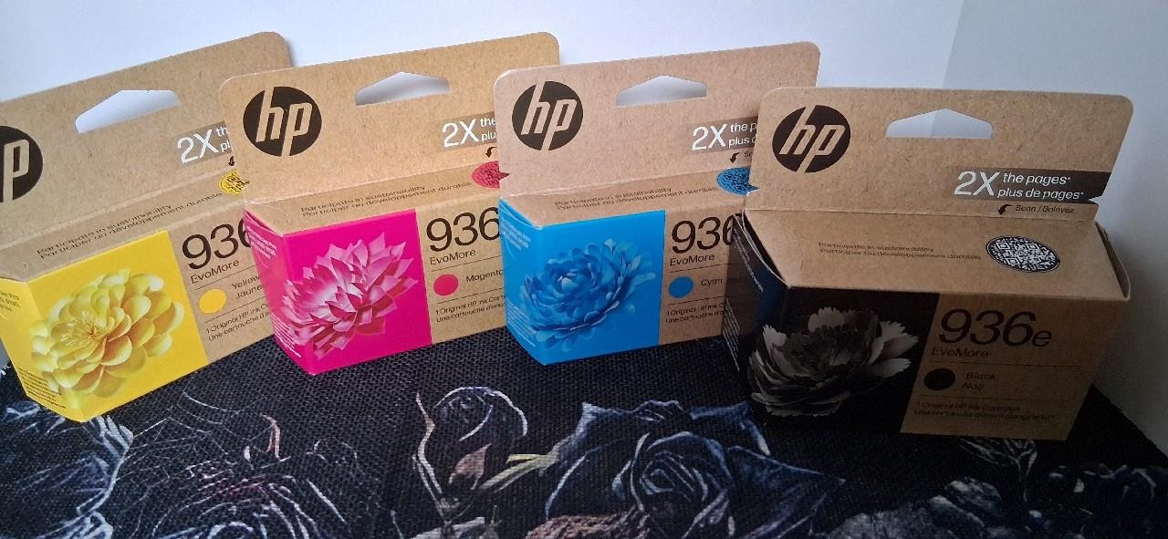 4 NEW HP Genuine 936e Ink Cartridges Black Cyan Magenta Yellow Sealed April 28