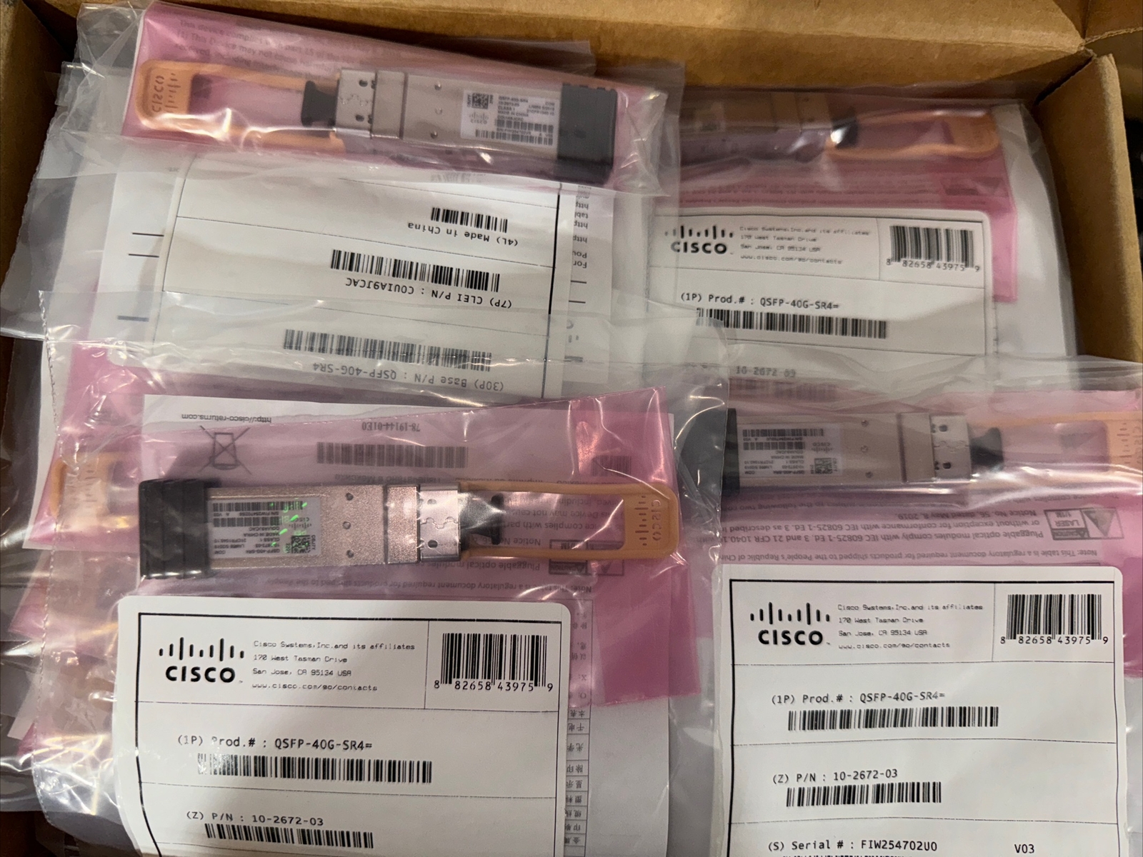 Cisco QSFP-40G-SR4 40Gb QSFP+ Transceiver 10-2672-03 NEW SEALED