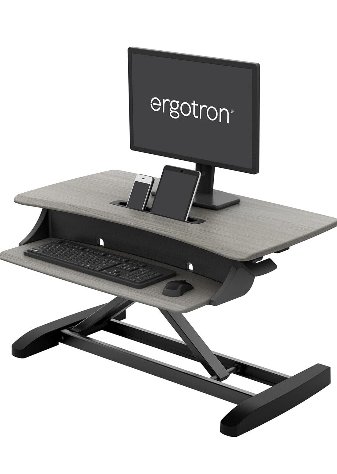Ergotron WorkFit-TL Sit Stand Desktop Workstation - Black/Gray
