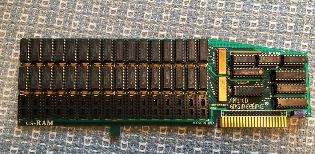 Vintage Applied Engineering GS-RAM Apple IIGS Memory Expansion Card Made In USA