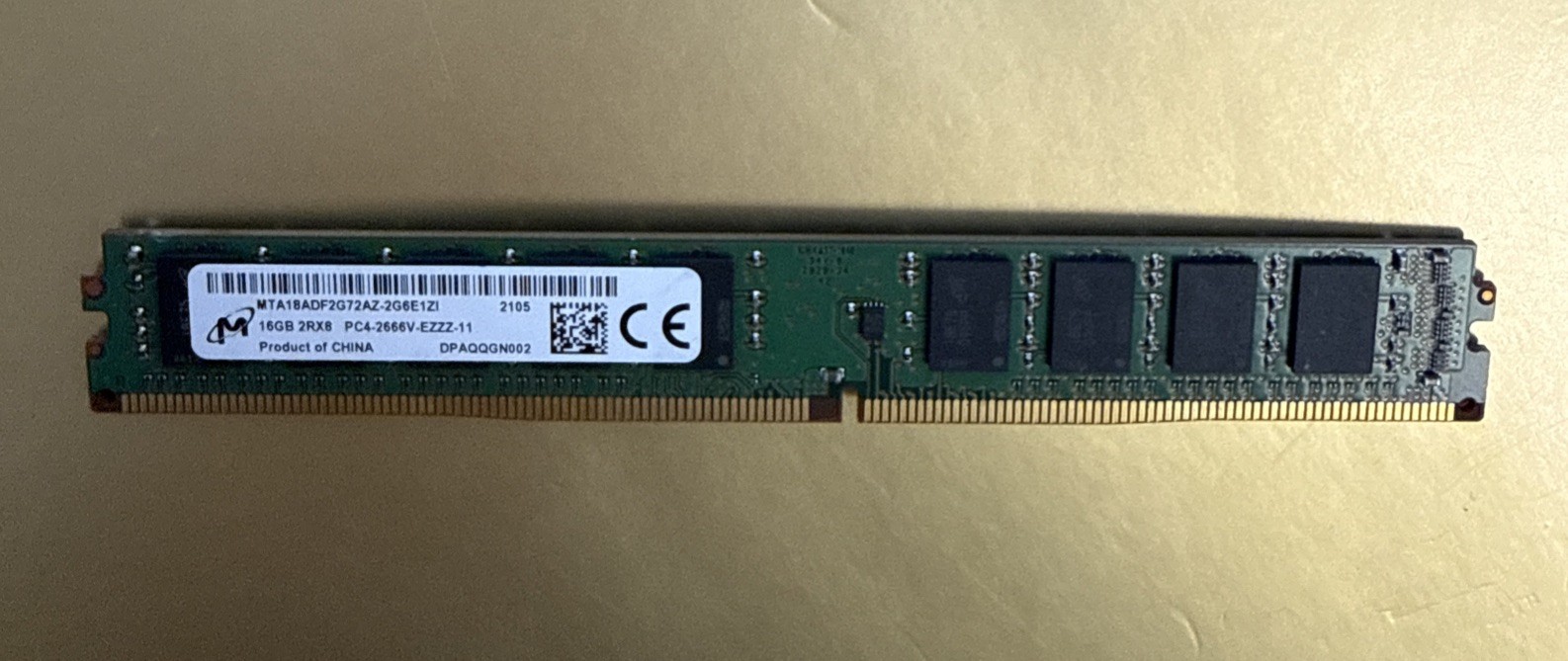 *AS-IS* Micron 16GB 2Rx8 PC4-2666V-EZZZ-11 SERVER MEMORY MTA18ADF2G72AZ-2G6E1ZI