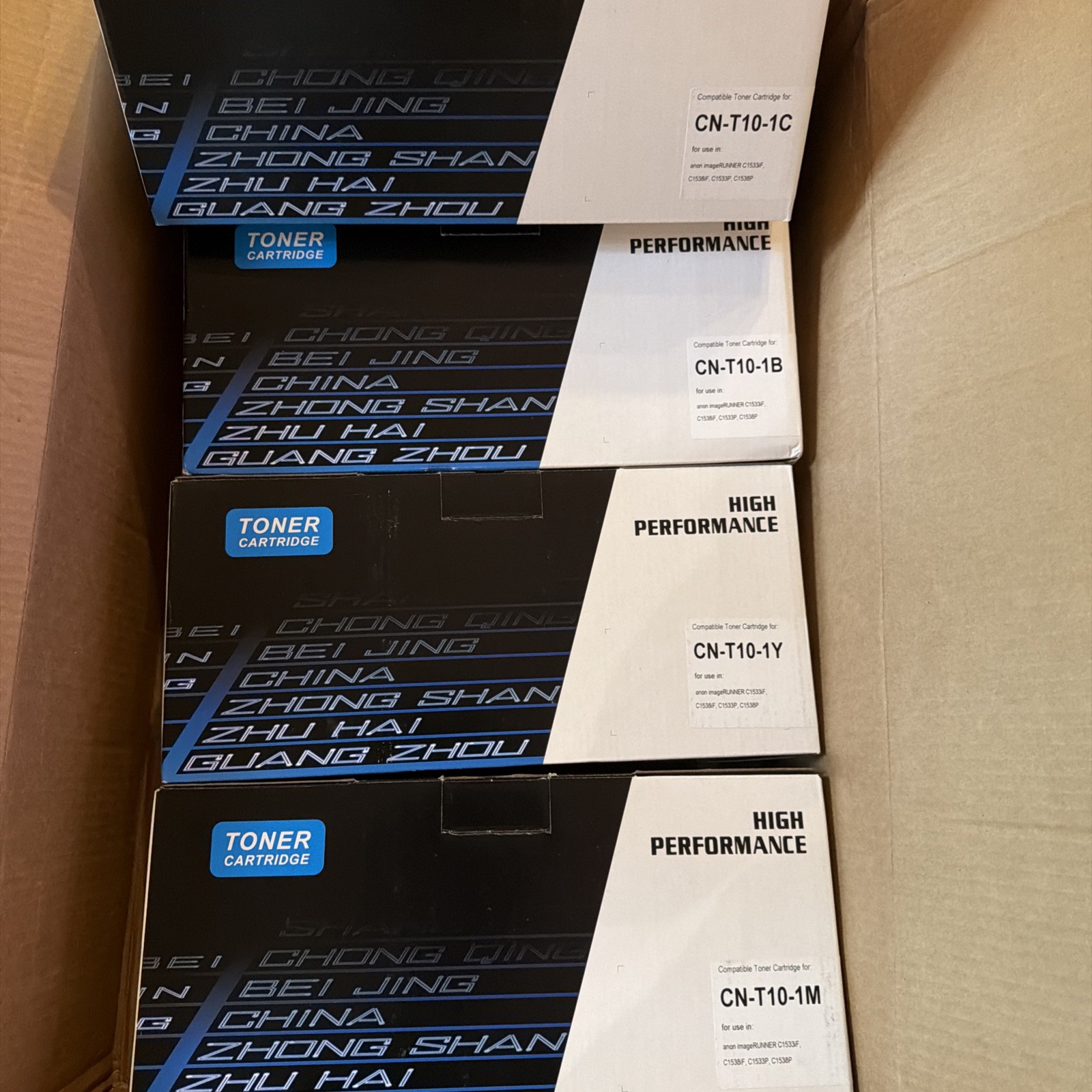 Toner Cartridge T10 Set Of 4 For Canon imageRUNNER C1533iF C1538iF C1533p C1538p