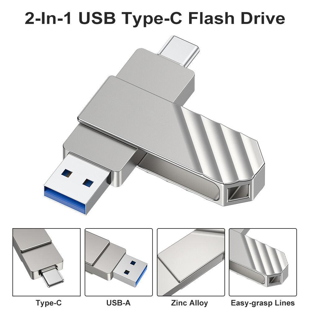 Kootion USB 3.2 64GB 128GB PSSD USB C Solid State Flash Drive Memory to 450MB/s