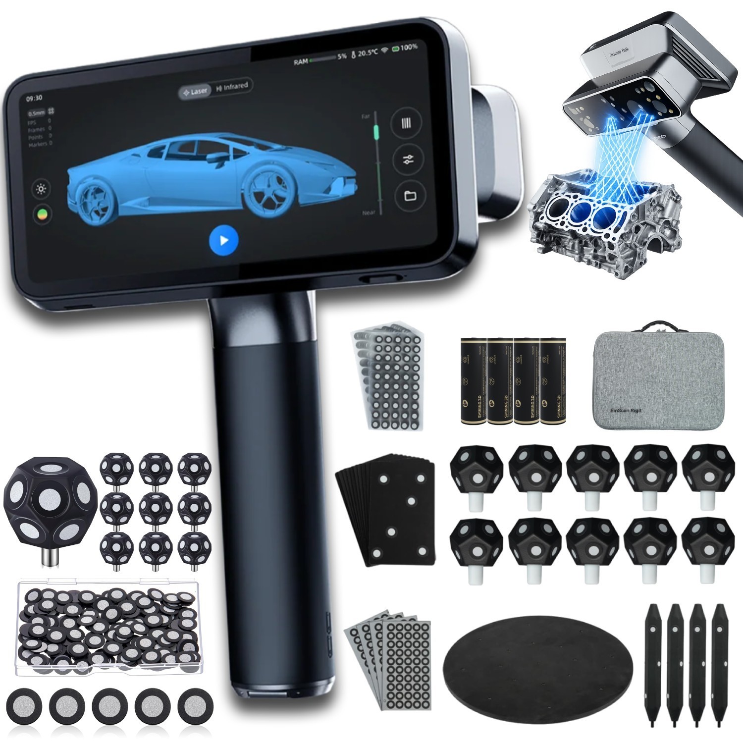 Shining3D [ EinScan Rigil ] Wireless Tri-Mode 3D Laser Scanner w/ Scanning SW