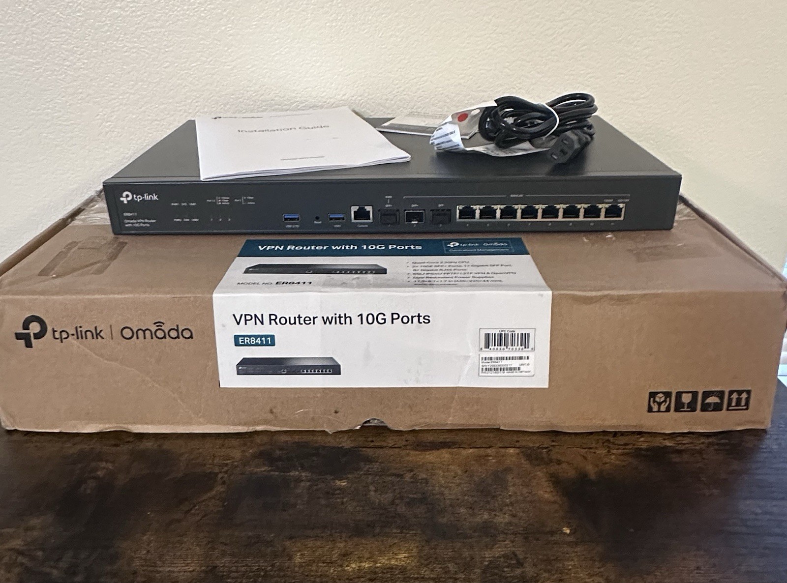 TP-Link Omada ER8411 10G VPN Router 2x SFP+ Multi-WAN Dual PSU Tested in Box