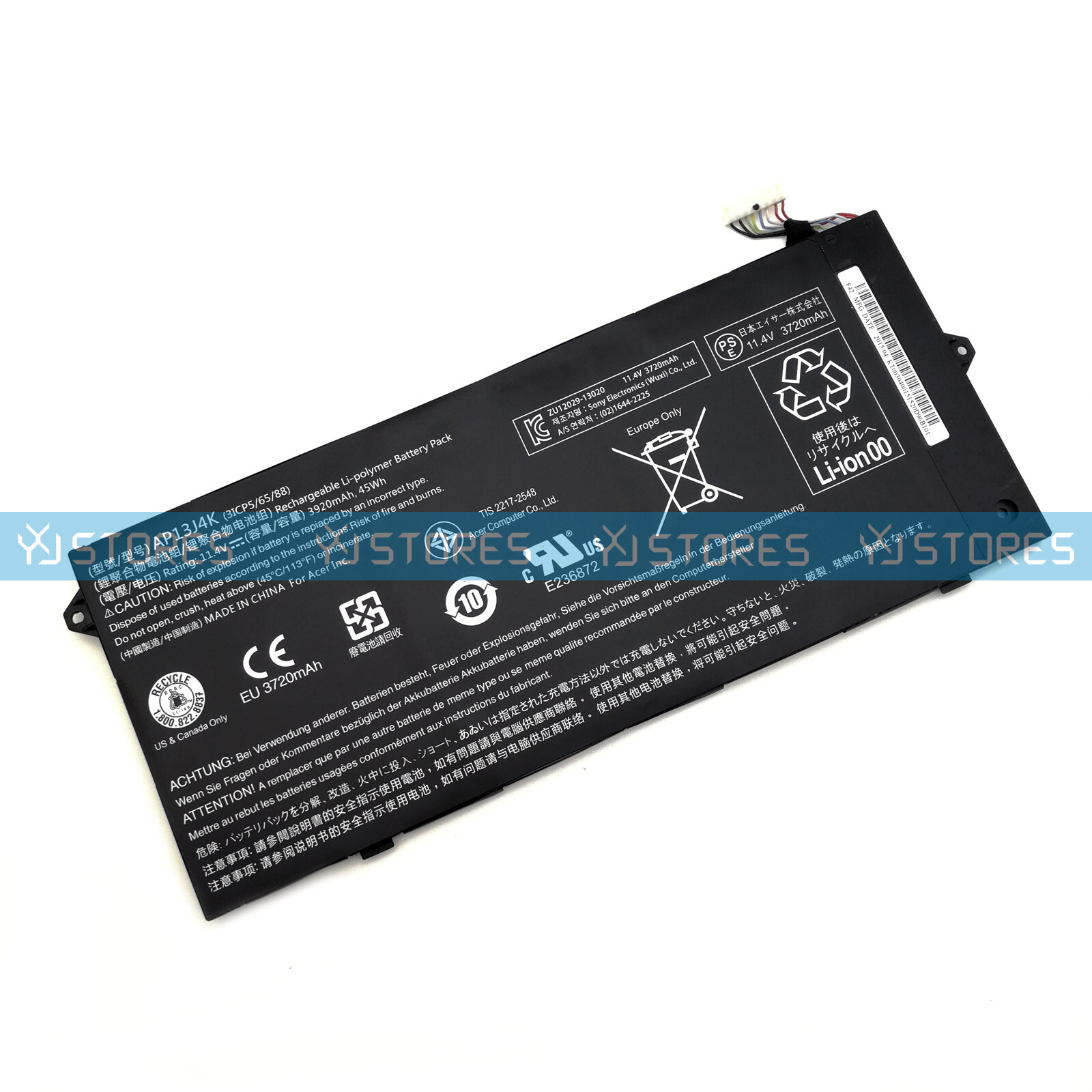 New Genuine AP13J4K AP13J3K Battery for Acer Chromebook C720 C720P C740 45Wh OEM