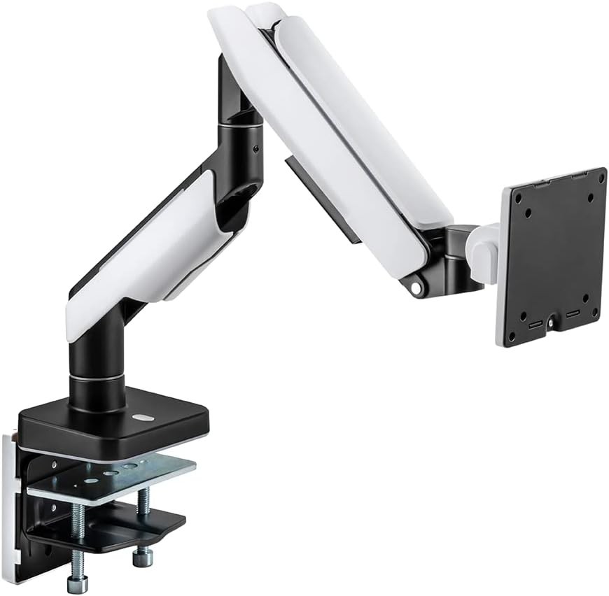 POUT Eyes 19 Single Monitor Arm Mount White Adjustable VESA - NEW