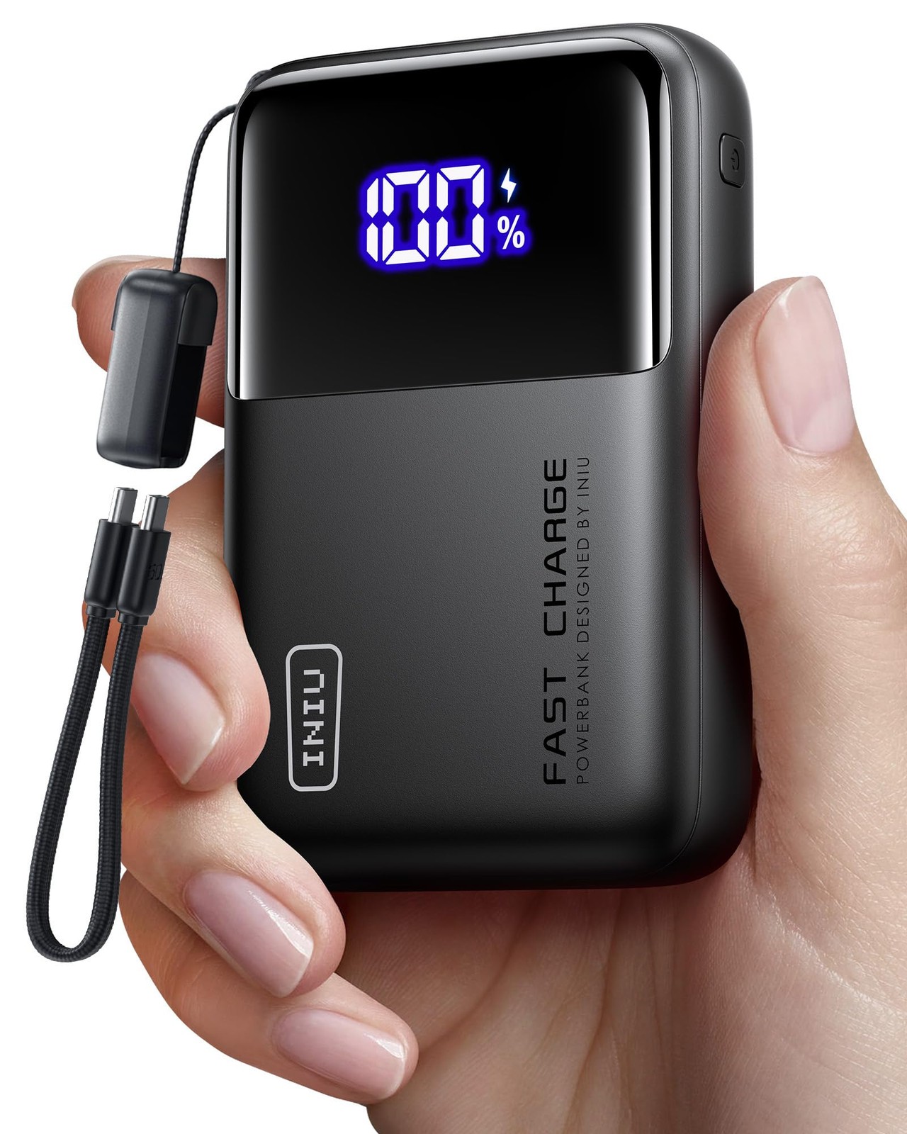 INIU 20000mAh Laptop Power Bank, Ultra Compact 65W PD Dual Mini Size, Black