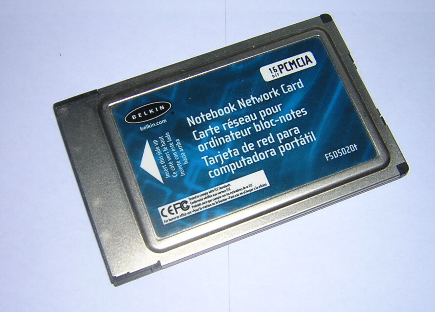 Belkin 10/100 Ethernet LAN Adapter PCMCIA PC Card F5D5020t without Dongle Cable