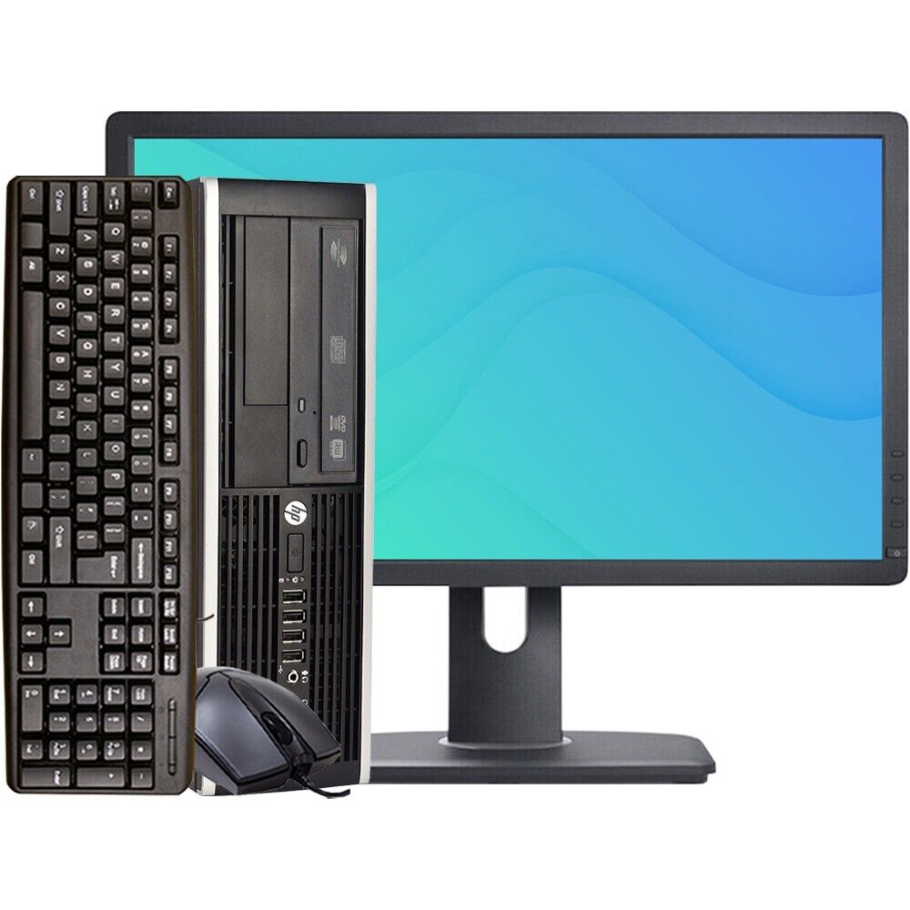 HP Desktop i5 Computer PC SFF 8GB RAM 240GB SSD 20in LCD Windows 10 Wi-Fi DVD/RW