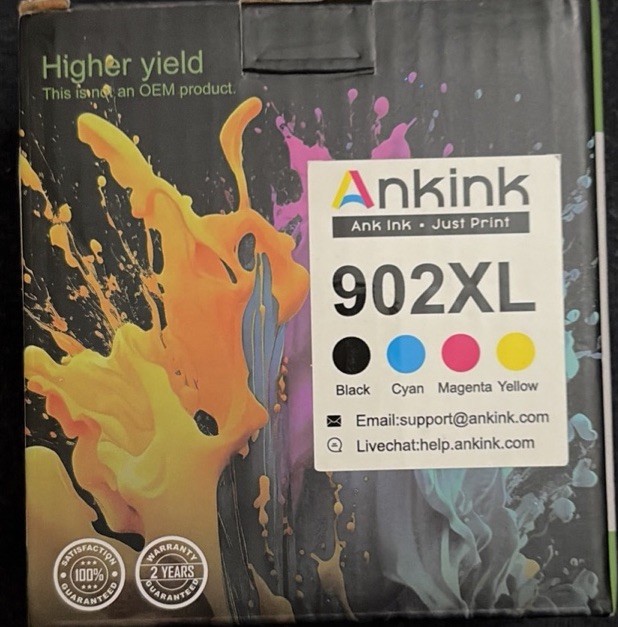 AnkInk 902-XL Ink Cartridge for HP 902XL Officejet Pro 6960 6968 6970 6975 NEW